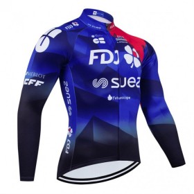 Wielershirt 2024 FDJ Suez Lange Mouw - Blauw